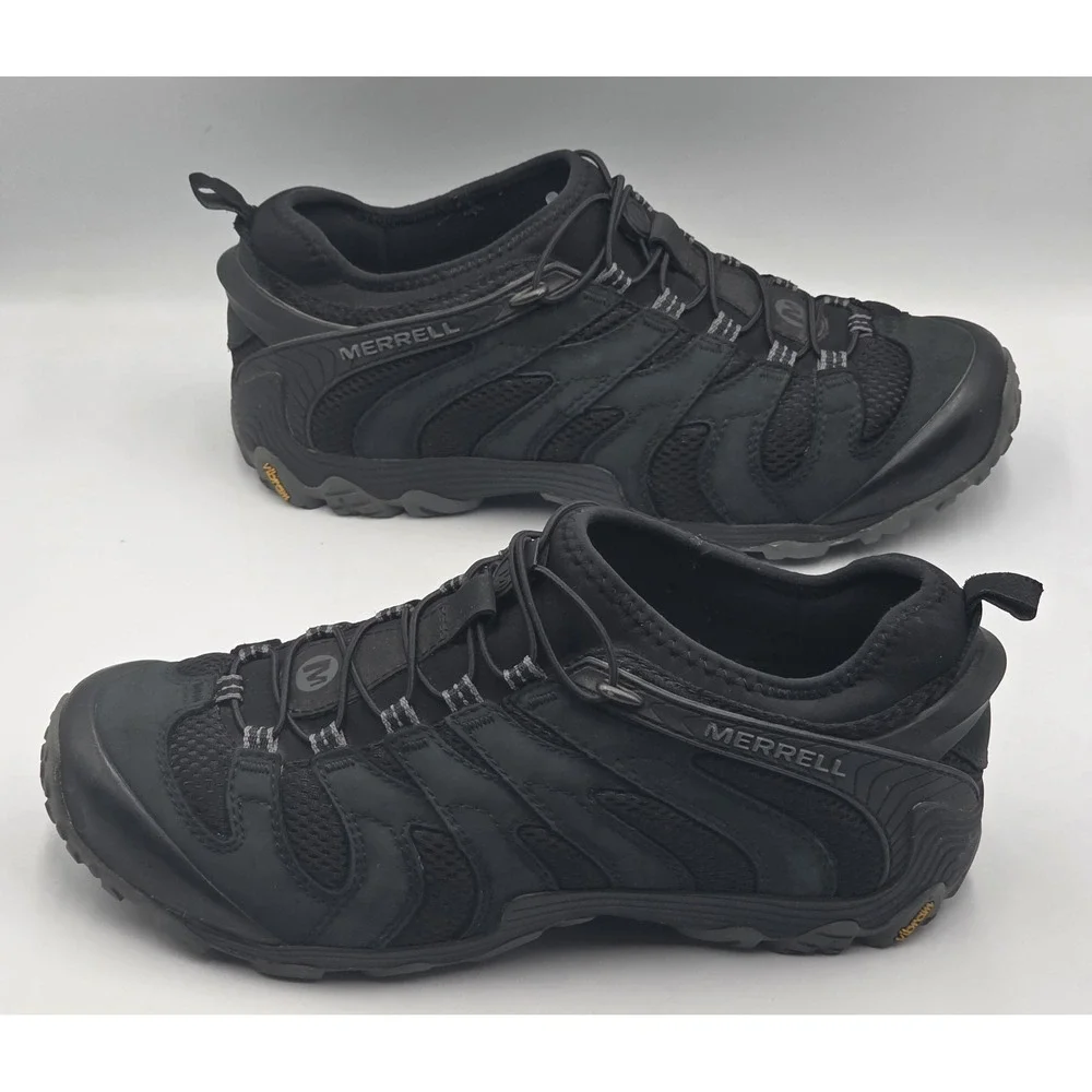 Merrell Chameleon 8 Mens 11 Waterproof Nubuck Leather Lace-Up Hiking Shoes Black